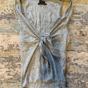 Brandy Melville Gray Tie-Front Tank Top